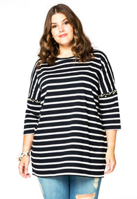 Shirt wide BRETON PEARLS - blue - #2
