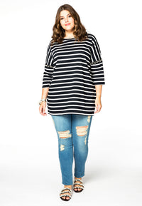 Shirt wide BRETON PEARLS - blue - #1