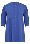 Blouse asymmetric ruffled LINEN - light blue - #4