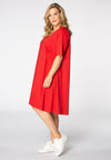 Dress tied back stretch cotton - red - #4