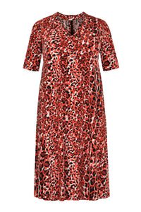 Jurk met cut-out halslijn RED LEODress cut-out RED LEO - red - #4
