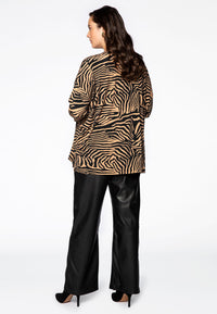 Chemisier wide détail nœud ZEBRAShirt ZEBRA wide knot - brown - #3