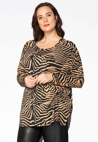 Chemisier wide détail nœud ZEBRAShirt ZEBRA wide knot - brown - #2