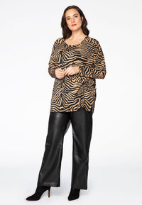Chemisier wide détail nœud ZEBRAShirt ZEBRA wide knot - brown - #1