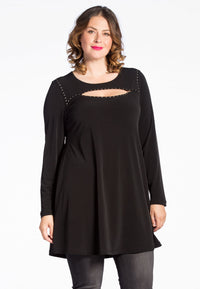Tunic DOLCE wide bottom studs - black - #2