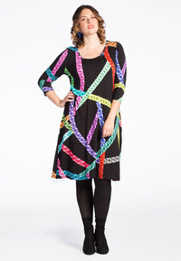 Dress NEON CHAINS A-line - black - #1