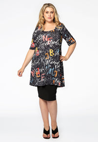 Tunic wide bottom LETTERS - black - #1
