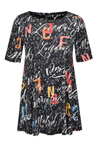 Tunic wide bottom LETTERS - black - #4