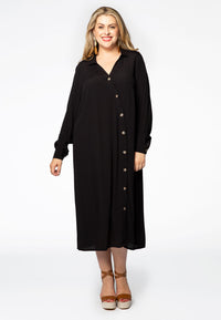 Dress buttoned VISCOSE - black - #1