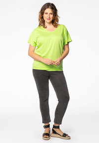 Top double v-neck - green - #1