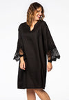 Dress lace cuffs LINEN - black - #1