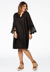 Dress lace cuffs LINEN - black - #2