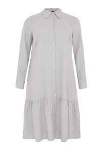 Dress frill bottom LINEN - grey - #4