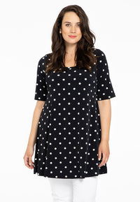 Tunic wide bottom DOTS - black - #1