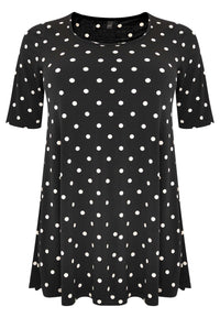 Tunic wide bottom DOTS - black - #4