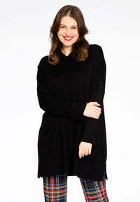 Pullover wide high neck - black - #1