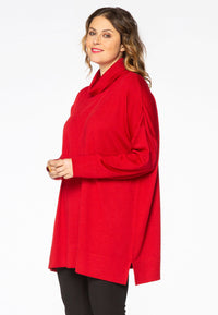 Pullover wide high neck - red - #1