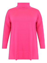 Pullover wide high neck - pink - #4