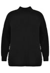 Pullover text trim - black - #4