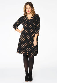 Tunic striped trim DOTS - black - #1