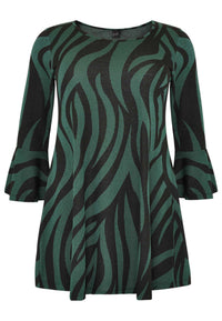 Tunic wide bottom ZEBRA - green - #4