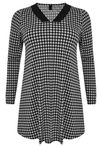 Tunic wide bottom pied de poule dolce - black - #2