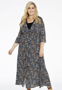 Dress buttoned FLOWER RAIN - black - #2