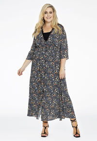 Dress buttoned FLOWER RAIN - black - #1