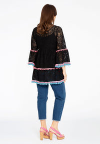Tunic ruffled LACE - black - #3