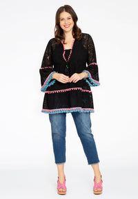 Tunic ruffled LACE - black - #2