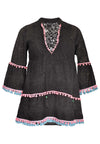 Tunic ruffled LACE - black - #4