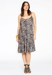 Spaghetti dress LEOPARD - brown - #1