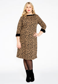 Dress jacquard LEOPARD - brown - #1