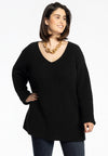 Pullover with rib - black