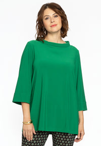 Shirt A-line turtle neck DOLCE - green - #1