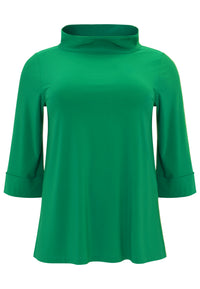 Shirt A-line turtle neck DOLCE - green - #4