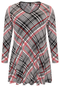 Tunic wide bottom CHECK - black - #4