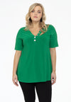 Tunic flare buttoned V-neck DOLCE - green