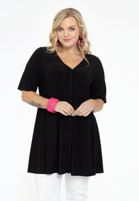 Tunic wide bottom buttoned DOLCE - black - #1