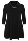 Tunic wide bottom chain collar DIAGONAL - black - #3