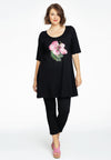 Tunic wide bottom FLOR - black - #1