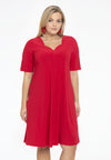 Dress A-line double v-neck DOLCE - red
