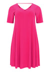 Dress A-line double v-neck DOLCE - pink - #4