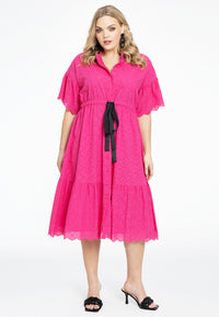 Dress broderie anglaise - pink - #4