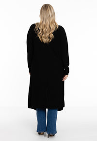 Cardigan drape neck cashmere - black - #3