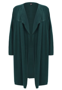 Cardigan drape neck cashmere - dark green - #4