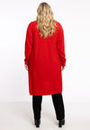 Cardigan drape neck cashmere - red - #3