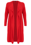 Cardigan drape neck cashmere - red - #4