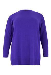 Pullover with slits Woolmix - purple - #4