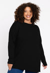Pullover with slits Woolmix - black